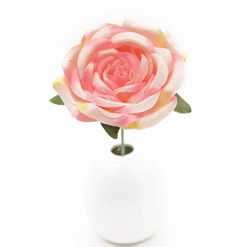 

6 Pcs Silkl Rose heads Home Decoration Accessories Diy Candy Box Decorative Artificial Flowers Wreaths Brooch Wedding Autumn