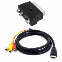 1080p hdmi compatible s video to 3 rca av audio cable with scart to 3rca phono adapter for projectordvdtv audio connector
