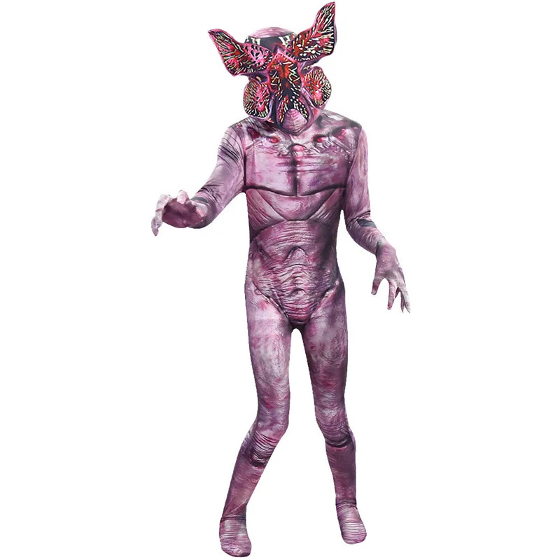 costume and mask 3 Странные вещи, человек-пожиратель, цветок, страшная крестость, косплей, карнавал, вечерние, жуткая одежда, маска зомби, демогоргон, костюм на Хэллоуин - Цвет: costume and mask 3