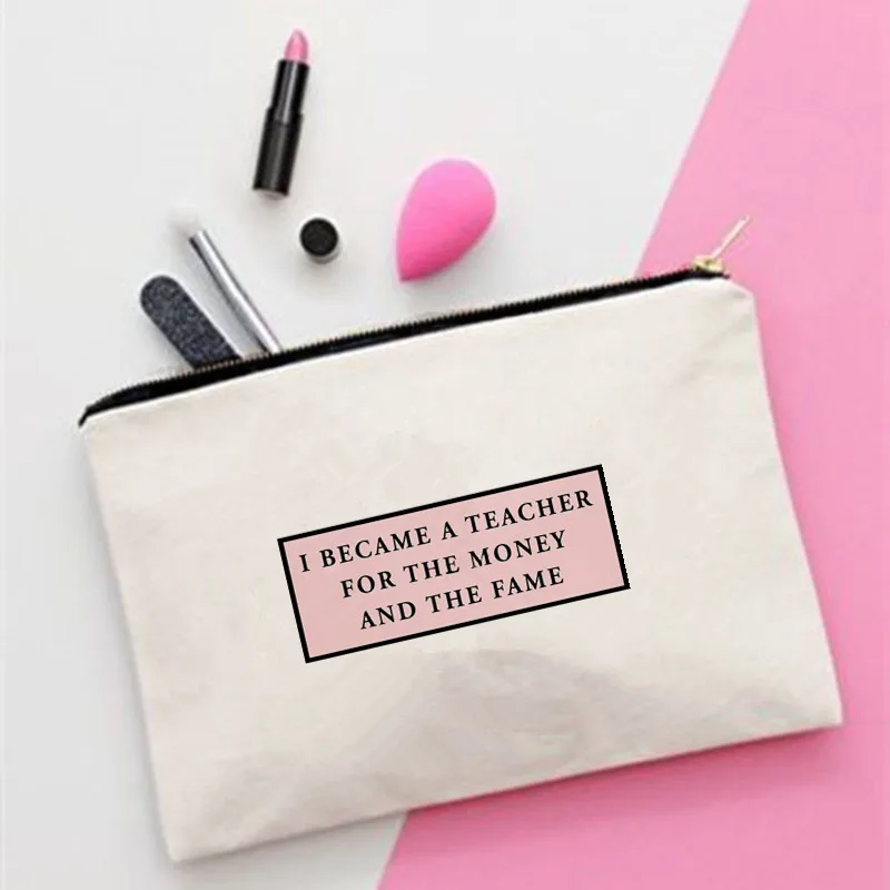 

Women money and fame pink Printed Make up bag Fashion Women Cosmetics Organizer Bag for Travel Colorful Storage Bag for Lady Bag