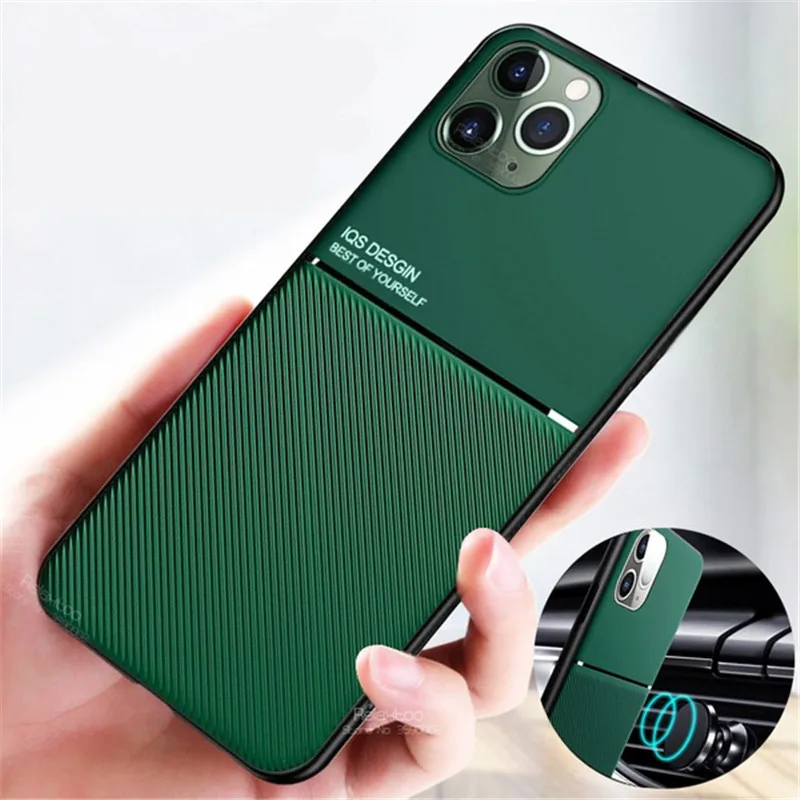 

Luxury Silicone Magnetic Matte Phone Case For iPhone 11 Pro XS MAX XR X 7 8 6 6s Plus Slim Leather Texture Protective Cover Case