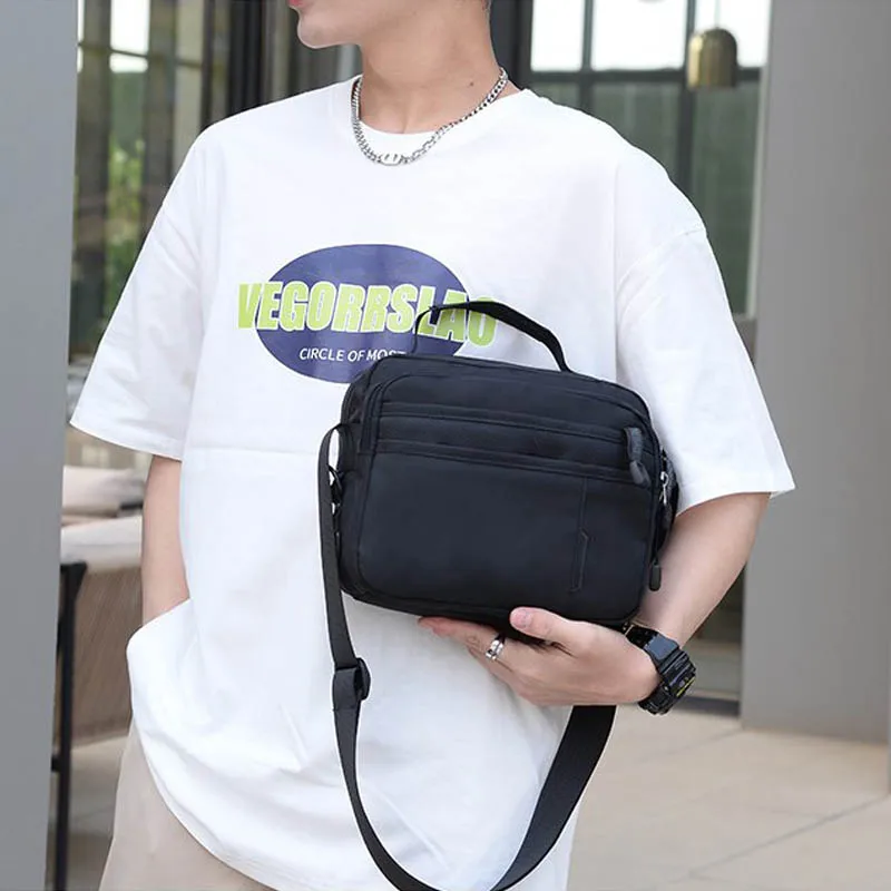 

Водонепроницаемая мужская сумка на плечо, новинка 2021, многофункциональная сумка, нейлоновая сумка-мессенджер на молнии, дорожная мужская с...