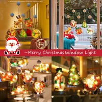 christmas festive decorative lights led suction cup window hanging lights christmas snowman star lights holiday window decor