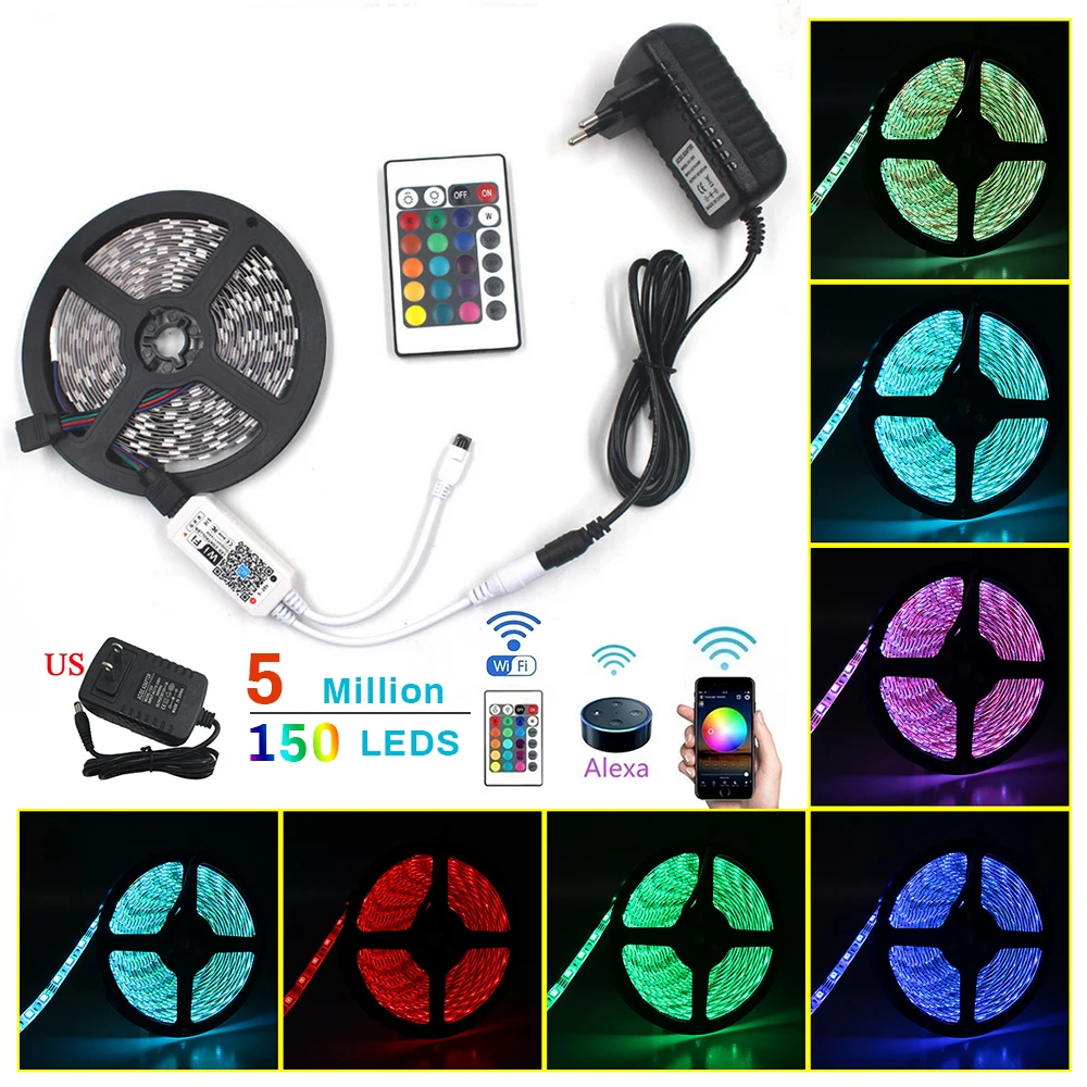 Светодиодная лента светильник RGB 5050 гибкая светодиодная световой полоса 5 м 10 15 20