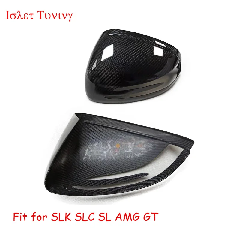 Фото R172 R231 Крышка зеркала из сухого углеродного волокна для Mercedes-Benz SLK SLC SL AMG GT SLC260 SLC300 2012-2019 Добавьте на боковую дверь заднего вида №2