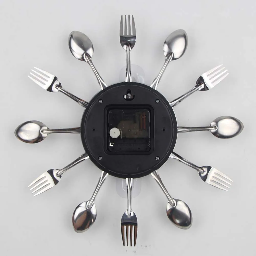 Дизайн столовых приборов кухонные настенные часы многоцветные металлические