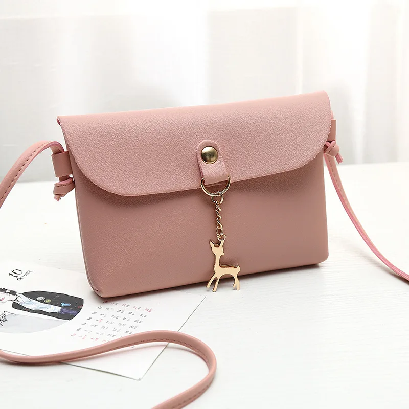 

Pure Solid New Manufacturer Sells Candy Color Single Sling Shoulder Bag Sweet Lady Cross Section Deer Mobile Phone Card Item Bag