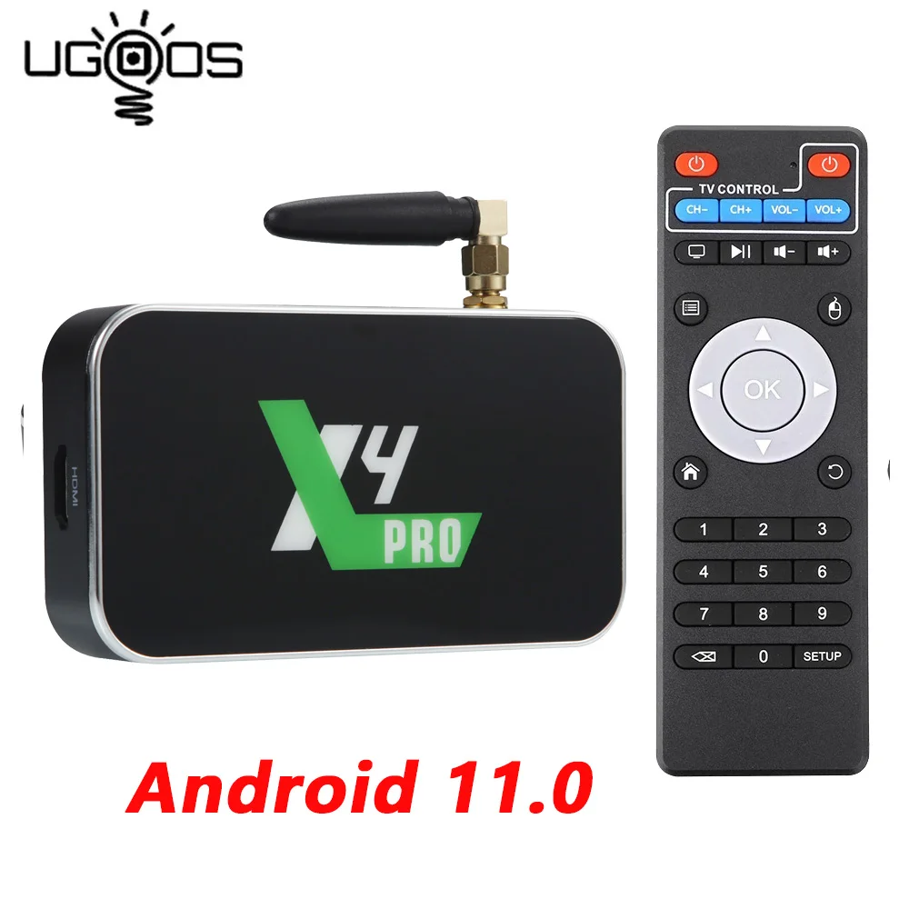 ТВ-приставка UGOOS X4 PRO 4 ГБ 32 PLUS 64 Гб CUBE Amlogic S905X4 Android 11 1000M LAN телеприставка 4K