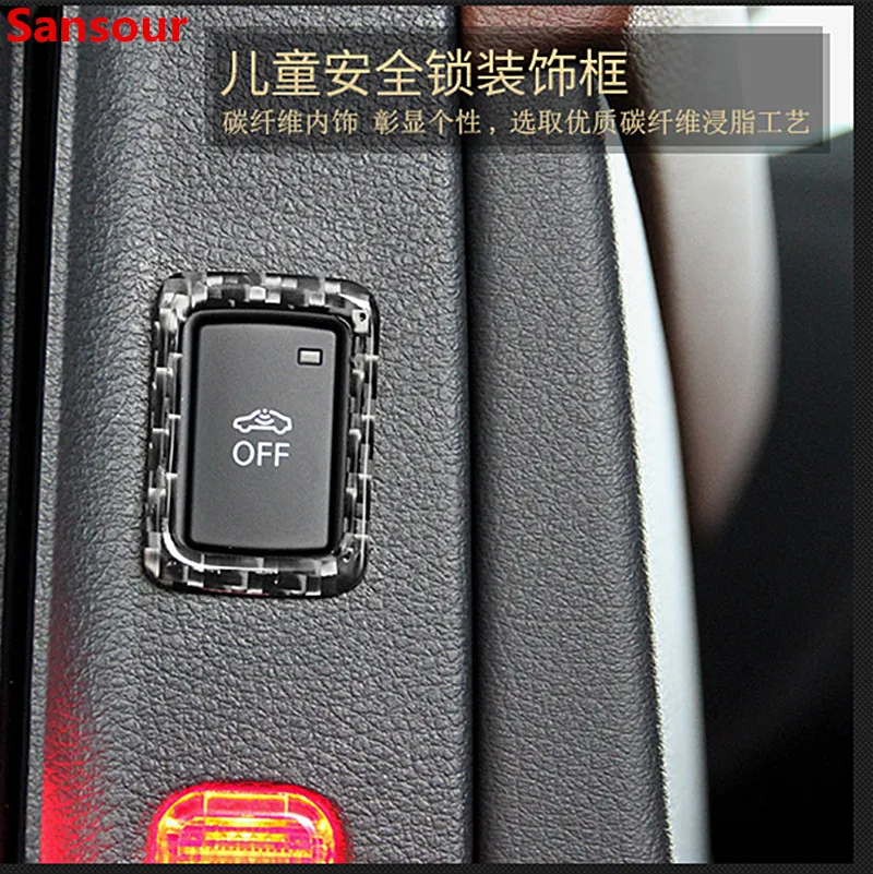 

Sansour Кнопка блокировки для детской безопасности автомобиля, декоративная рамка, наклейка на крышку для Audi Q7 2016-2019, автомобильный Стайлинг, а...