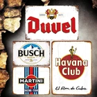 Гавана клуб налет Италия пиво мартини винтажные металлические тарелки кафе бар декоративный знак настенные наклейки художественный постер домашний декор MN64