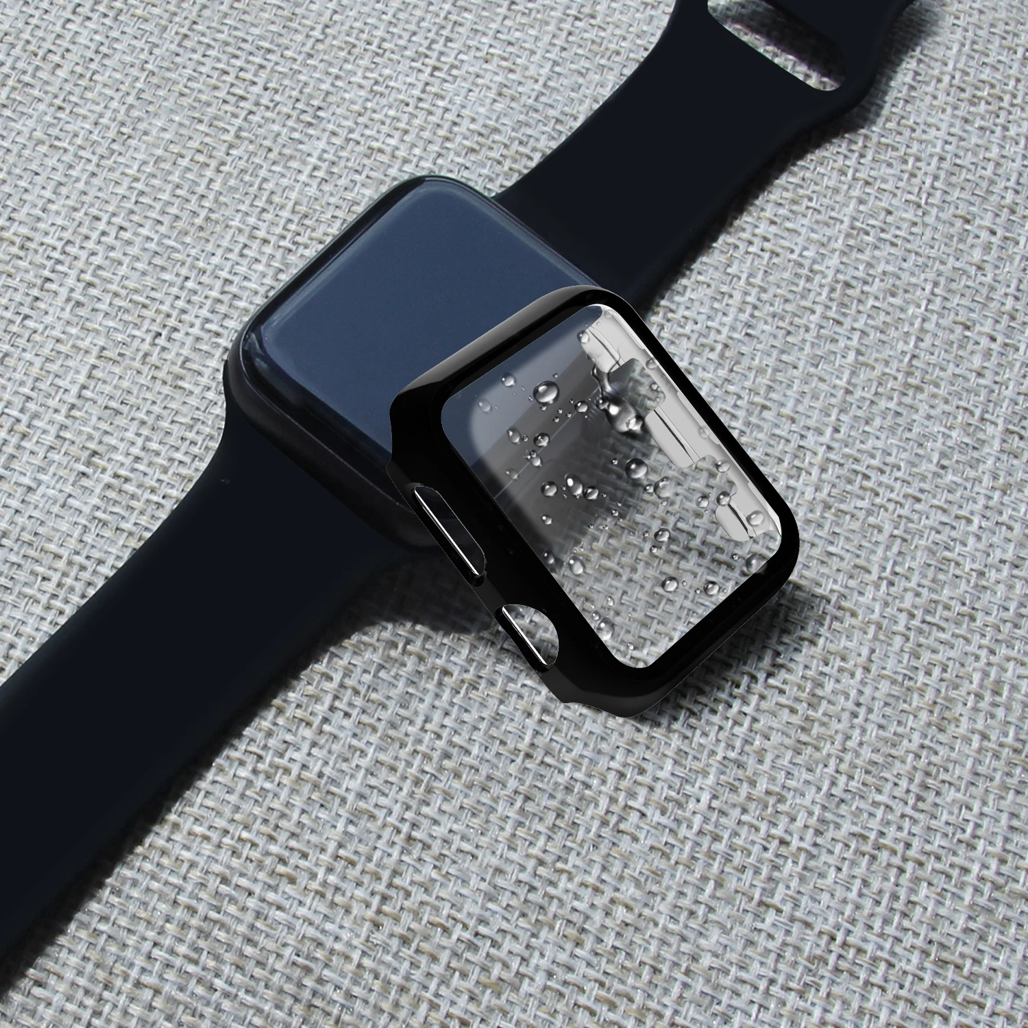 Чехол для Apple Watch Series 5 4 3 2 пластиковый бампер с твердой рамкой и закаленной