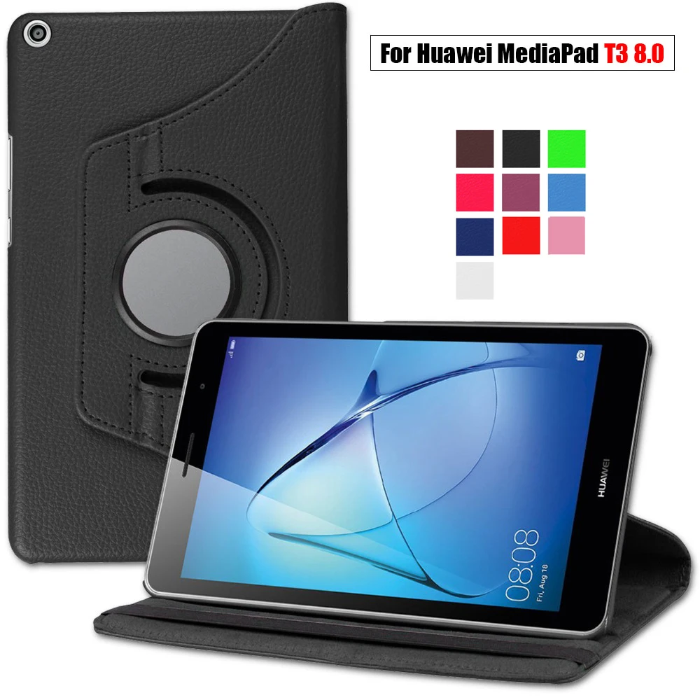 Вращающийся на 360 градусов чехол из искусственной кожи для Huawei MediaPad T3 8 0 дюйма