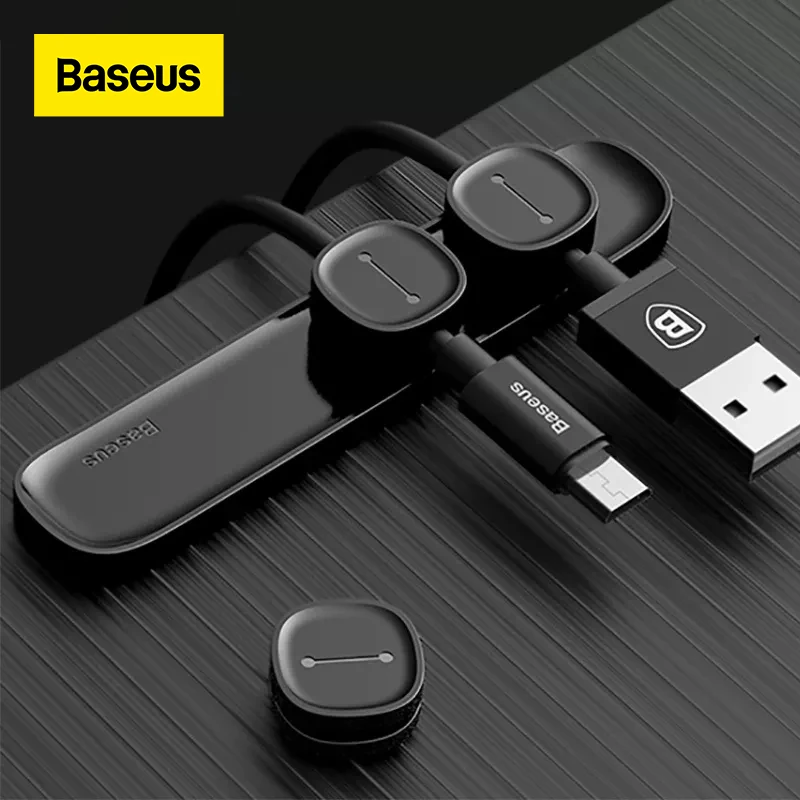 

2023 Baseus Magnetic Cable Organizer Protector USB Cable Desktop Management Clips Workstation Cable Holder for Mouse Wire