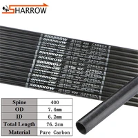10pcs 30 shooting carbon arrow shafts spine 400 pure carbon fit od 6 2mm target arrowhead hunting archery training accessories
