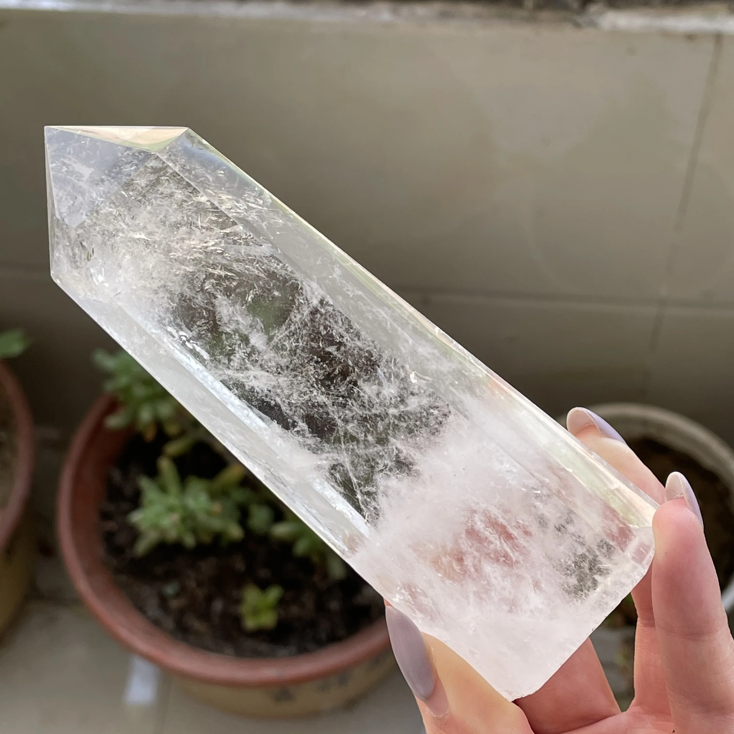 Натуральный прозрачный кварцевый кристалл медитация рейки лемурианская палочка