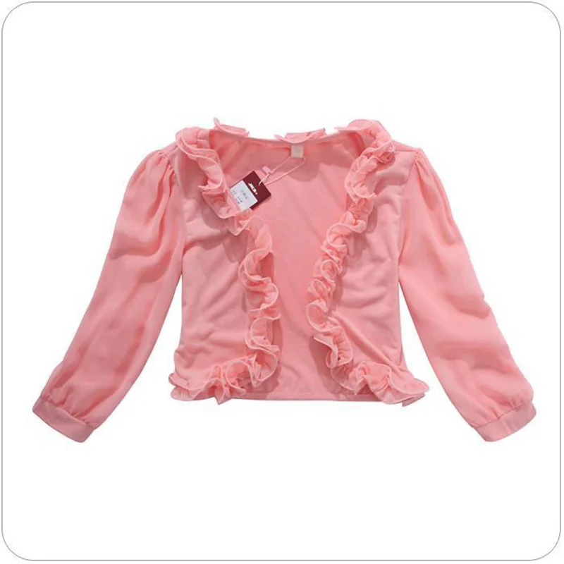 M/L 4XL Женская короткая шифоновая куртка с рюшами болеро рукавами фонариками