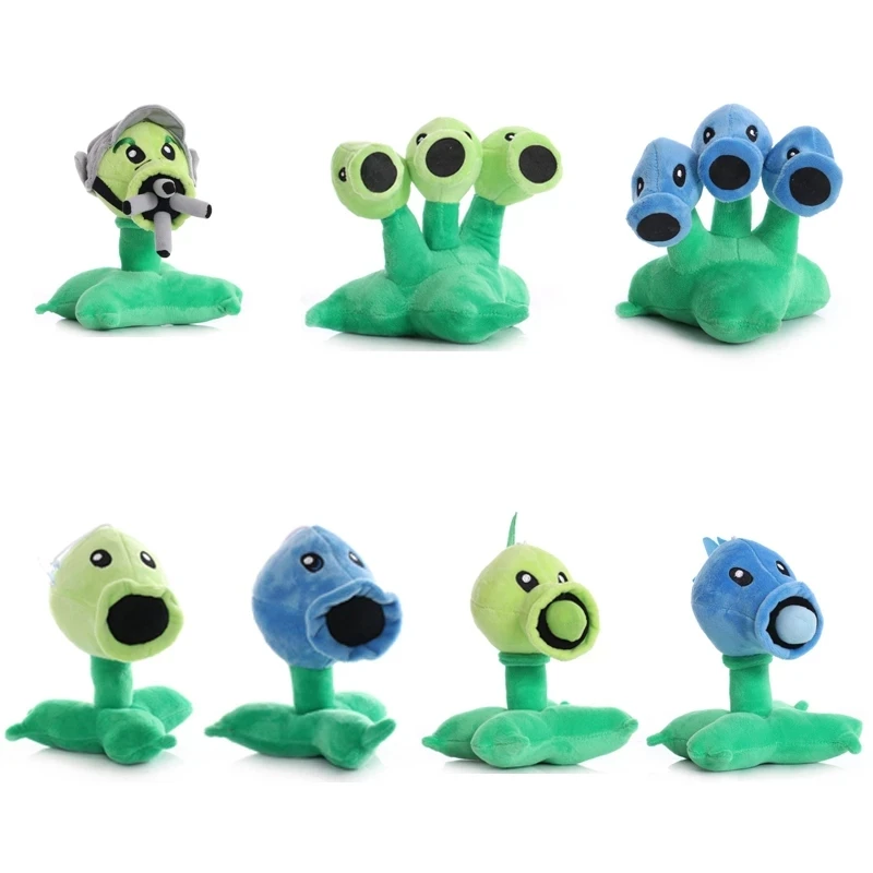 

1Pcs Plants vs Zombies Peashooter Plush Toys 17CM PVZ Snow Pea Threepea Gatling Shooter Plush Stuffed Toys Gift for Children Kid