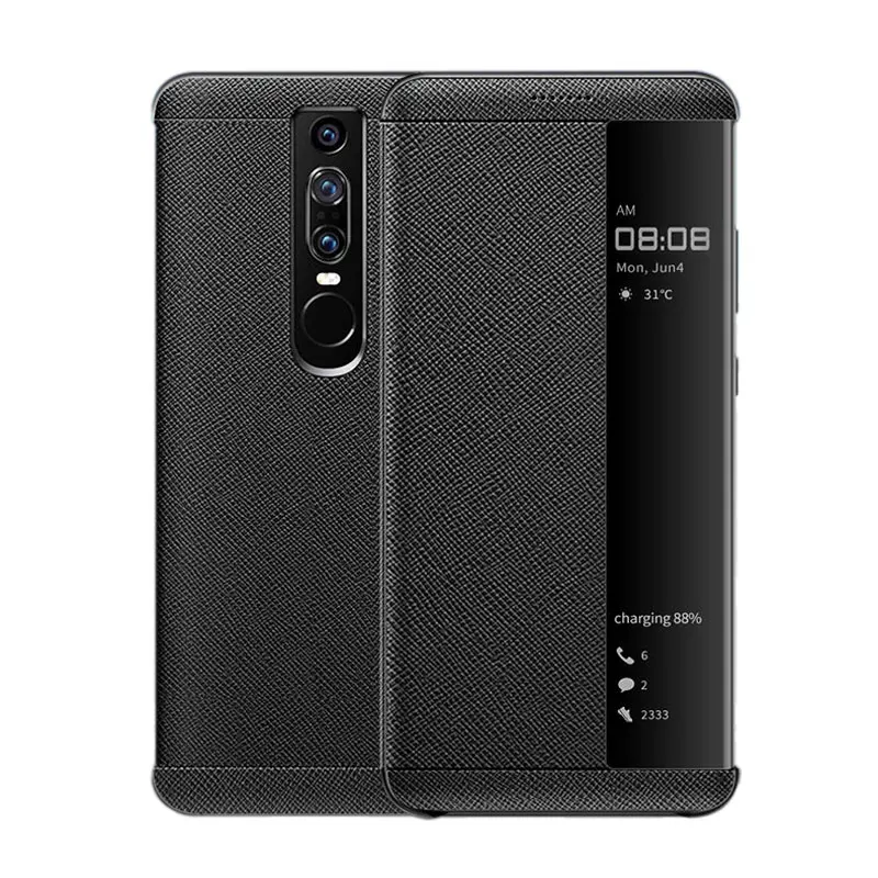 Для Porsche дизайн huawei mate RS чехол Роскошный кожаный Смарт флип-чехол с окошком для просмотра полная защита бизнес-mate RS чехол для телефона