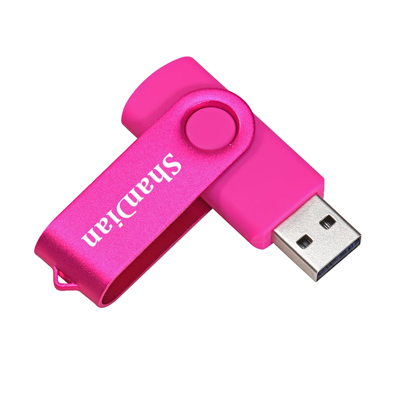 SHANDIAN новые USB флеш-накопители поворотные внешние флешки 64 ГБ 32 ГБ 16 ГБ 8 ГБ 4 ГБ карта памяти usb креативная флешка - Цвет: Pink