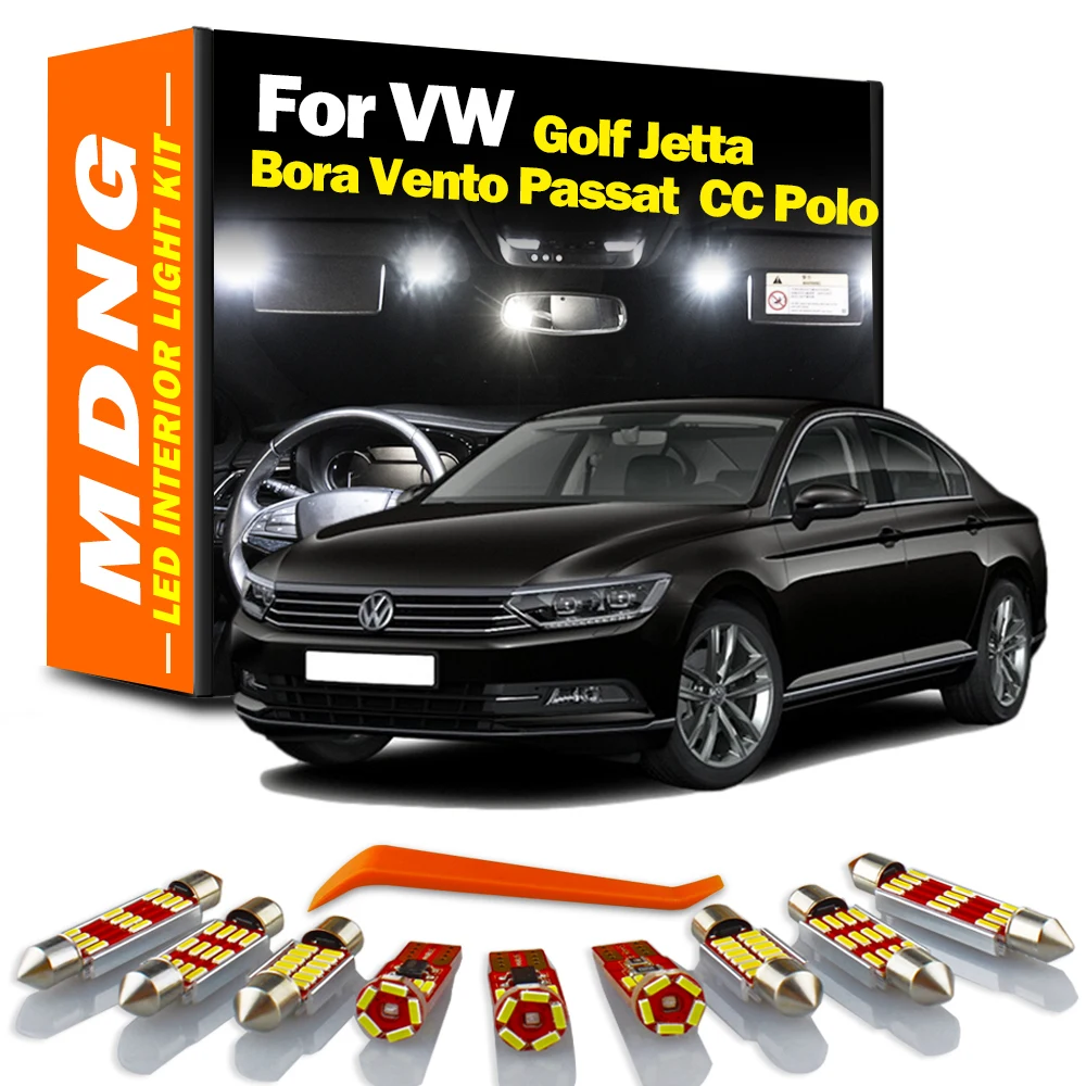 

For VW Golf 4 5 6 7 Jetta Bora Vento Passat B5 B6 B7 B8 CC Polo 6R 6C 6N 6N1 6N2 9N 9N3 Car LED Interior Light Kit Canbus Bulbs