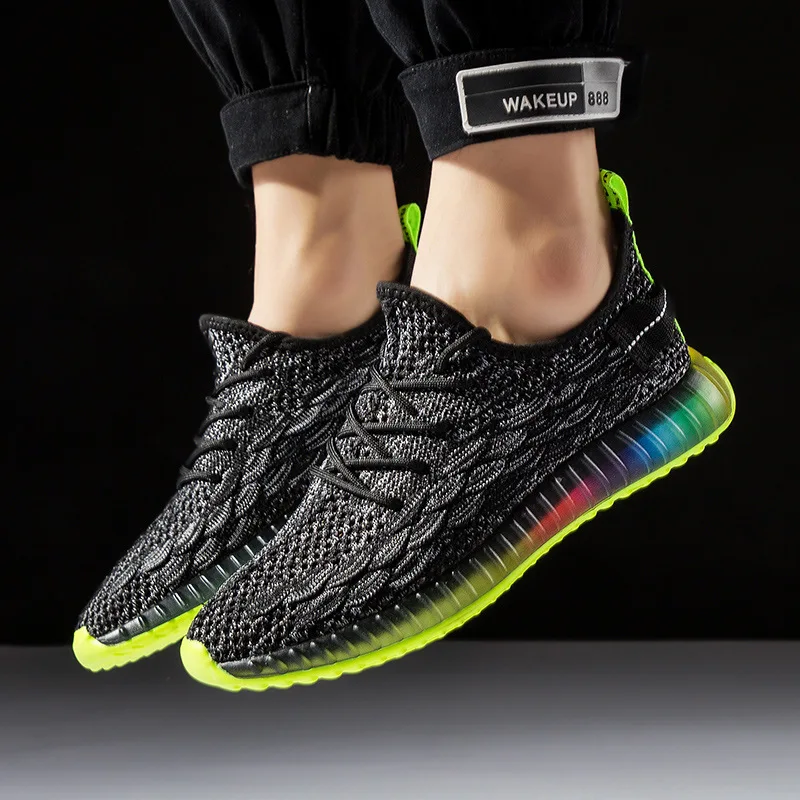 Новые кроссовки мужские 2019 спортивные уличные дышащие с принтом 4D Hombre Zapatillas |