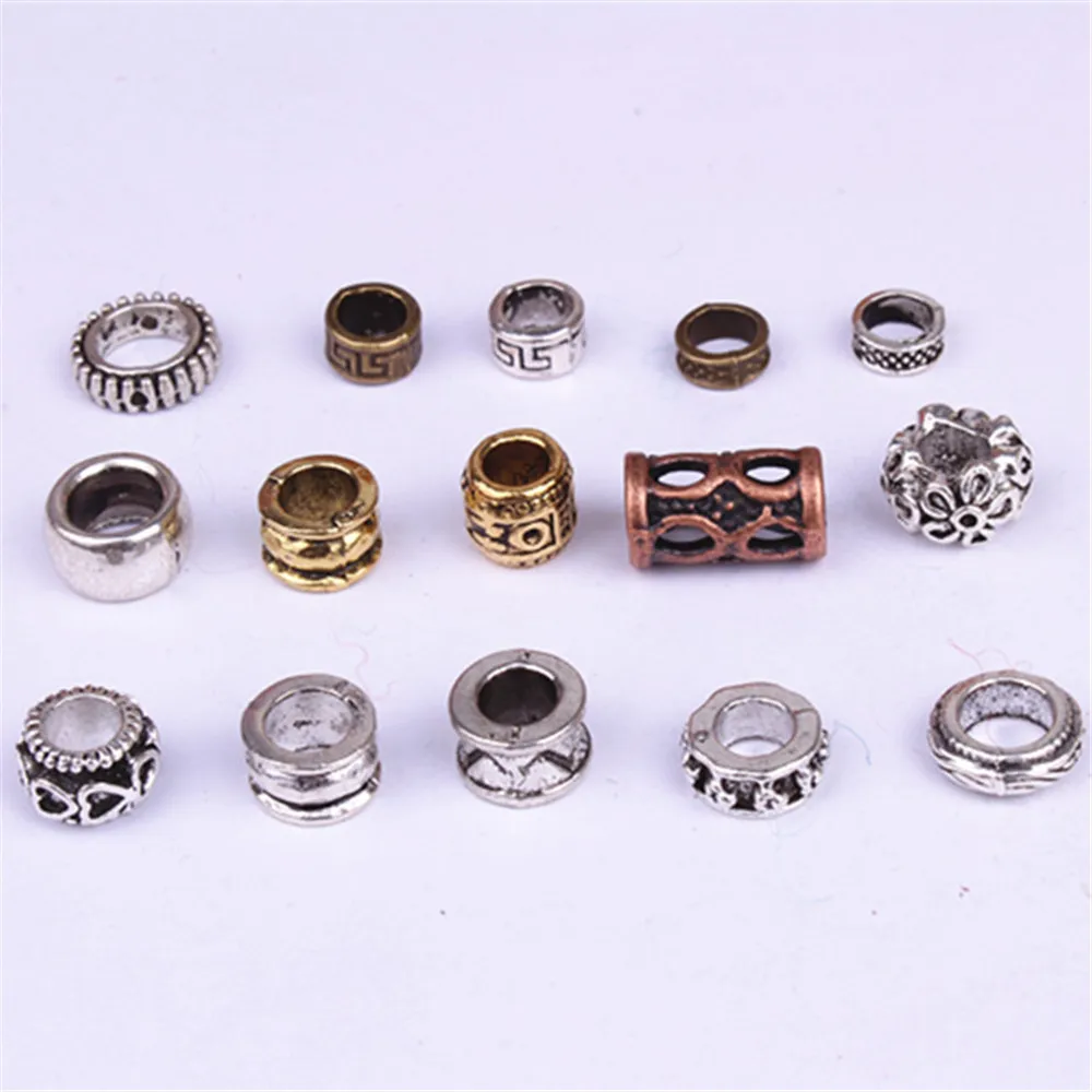 10 шт Ретро серебряная металлическая коса для волос Dread Dreadlock борода бусины кольца