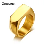 Мужское кольцо ZORCVENS, черное кольцо из нержавеющей стали с плоским верхом, ювелирные изделия, 2021