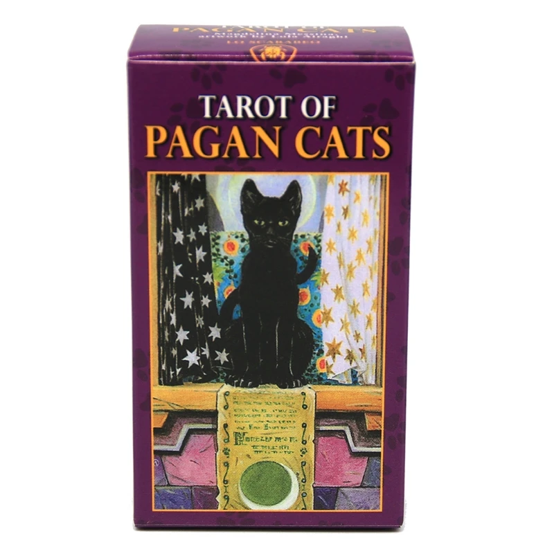 Geneic 78 Cards Deck Tarot Of Pagan Cats Full English Family Party Board Game Oracle Cards Astrology Divination Fate Card