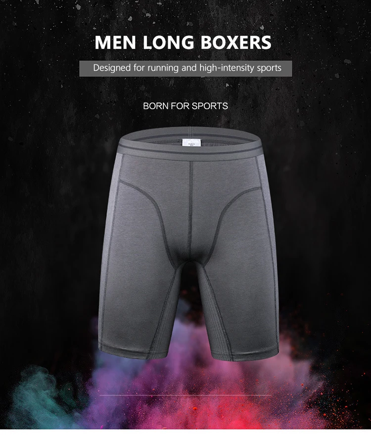 J-BOX, 1 шт., мужское сексуальное нижнее белье, Cueca, мужской однотонный цвет, хлопок, размера плюс, мужское длинное нижнее белье, боксеры, толстые трусы-боксеры для геев, мужские трусы