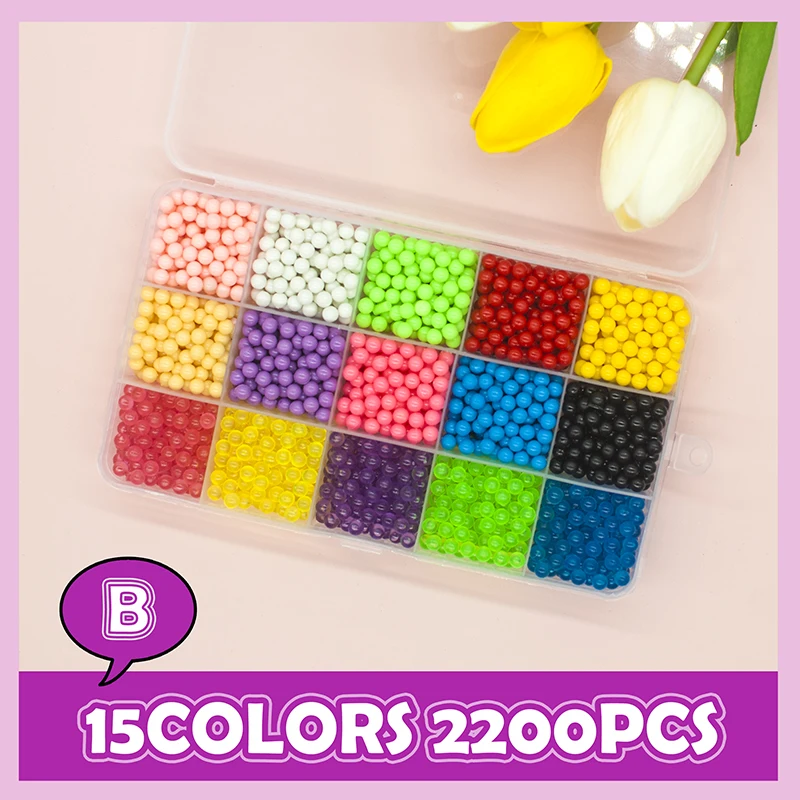 

Fuse Beads Magic Water Creative Beads DIY set Pegboard Kit Craft Girls Gift kids toys for Children 8 10 years Pen Tweezer Tool