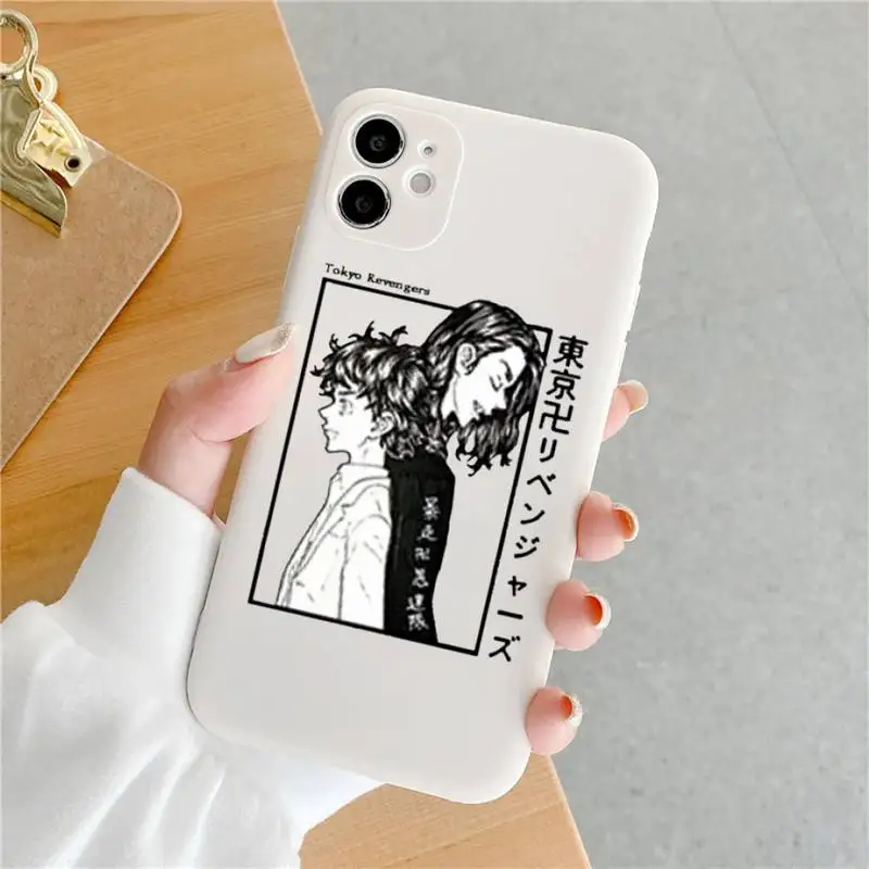 

Tokyo Revengers manjiro sano Phone Case White Candy Color for iPhone 11 12 mini pro XS MAX 8 7 6 6S Plus X SE 2020 XR