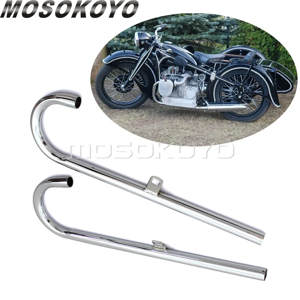 2 шт./пара мотоциклетная Передняя труба глушителя для BMW K750 M1 M72 R71 R12 Dnepr MT12