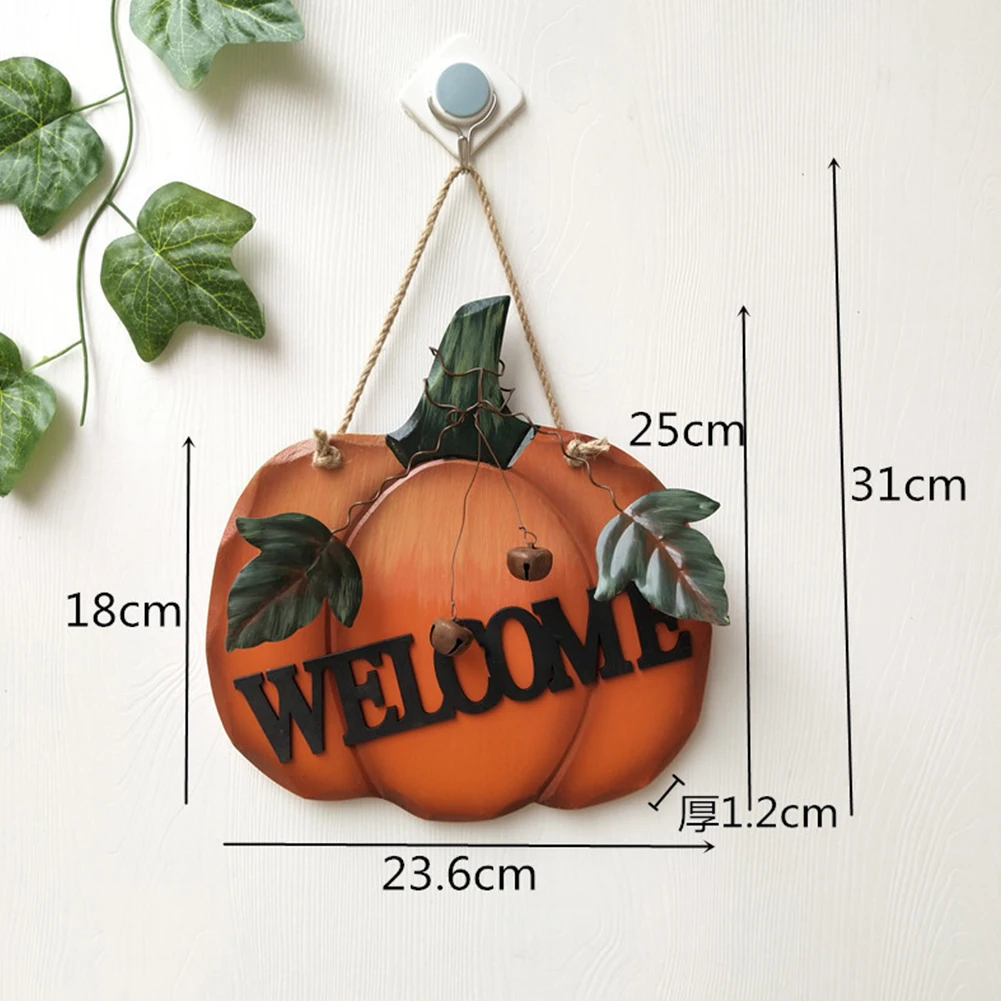 

Pumpkin Welcome Sign Rustic Pastoral Halloween Porch Party Front Door Wall Hanging Harvest Fall Entrance Wood Plaque Home Decor