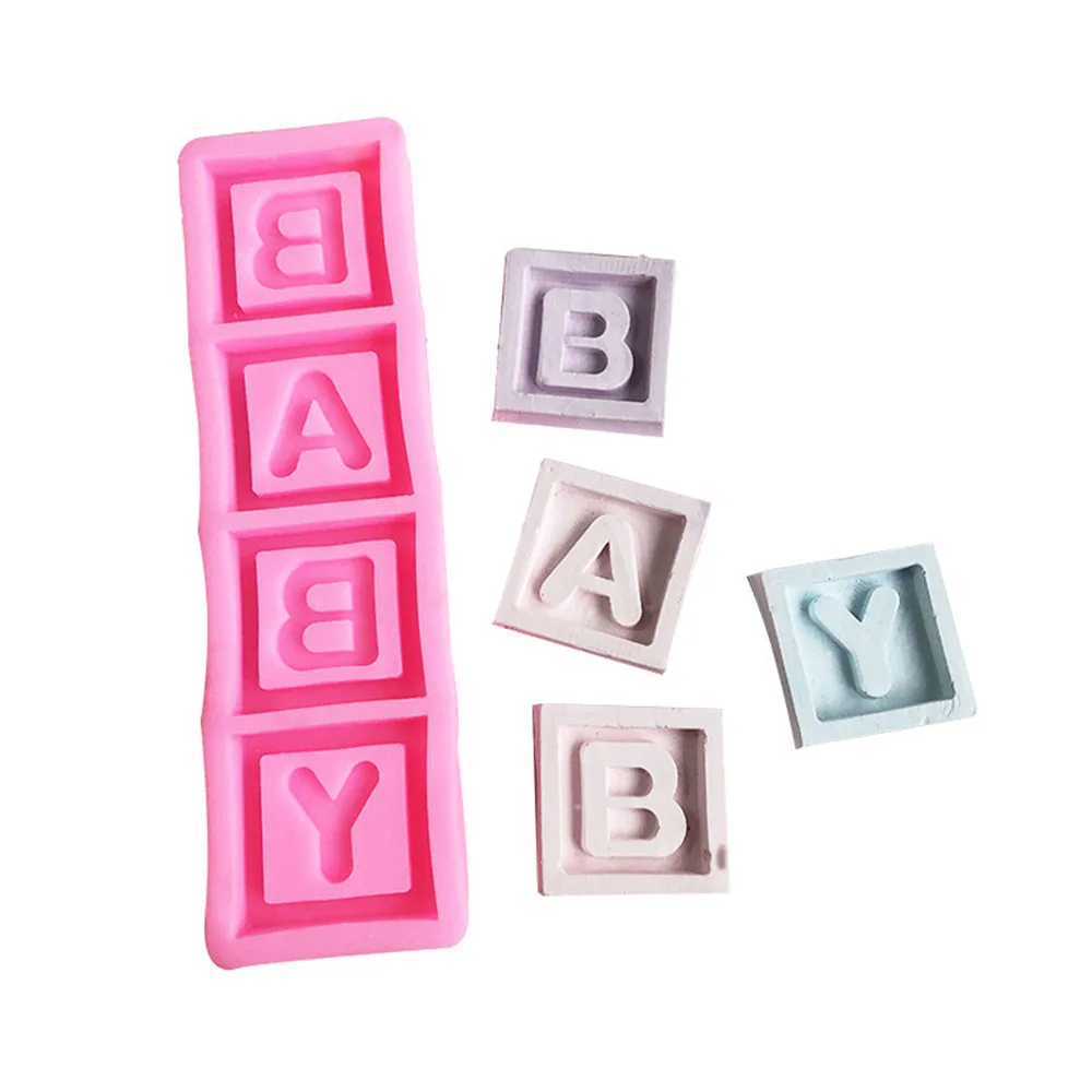 

Baby Square Letter Chocolate Flip Silicone Mold Cake Decorating Baking Tool Drop Glue Plaster Moulds Candle Mold New