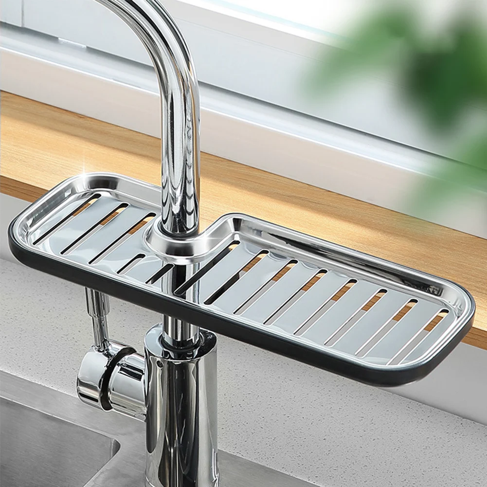 

Stainless Steel Shelf Kitchen Faucet Rack Sink Rag Drain Basket Hanging Storage Rack Home Storage Holders Bathroom Accessories