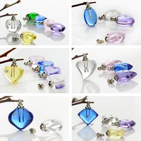 10pcs crystal vial pendants mini glass bottles rice vials screw cap necklace perfume bottle rice charms diy name on rice art