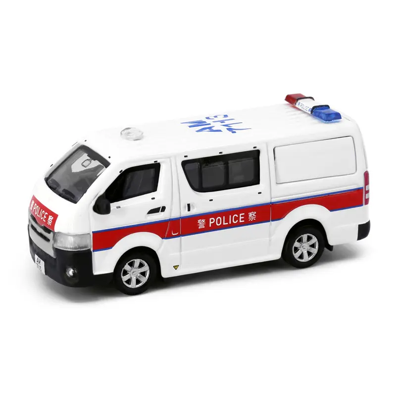 

Tiny 1:64 Toyota Hiace Silver Wheels NO.2 Police Simulation Model Car