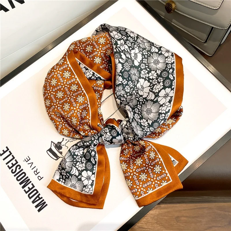 Шарф женский длинный из 100% атласа и шелка 150 х 15 см