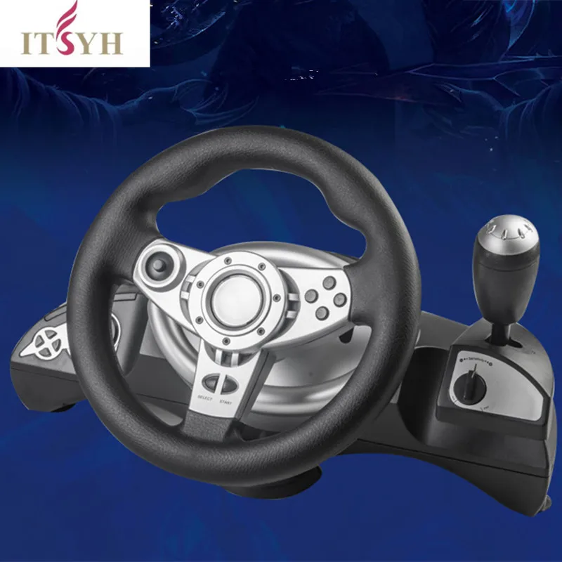 Руль для подключения к ПК. Аналоговый привод игры в Черный цвет. Подходит консоли