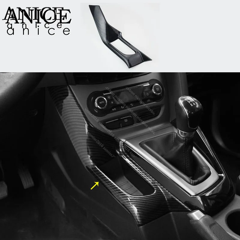 Для ford Focus MK3 2012 2014 углеродное волокно цвет переключения передач внешняя | Наклейки для салона авто -32956980196