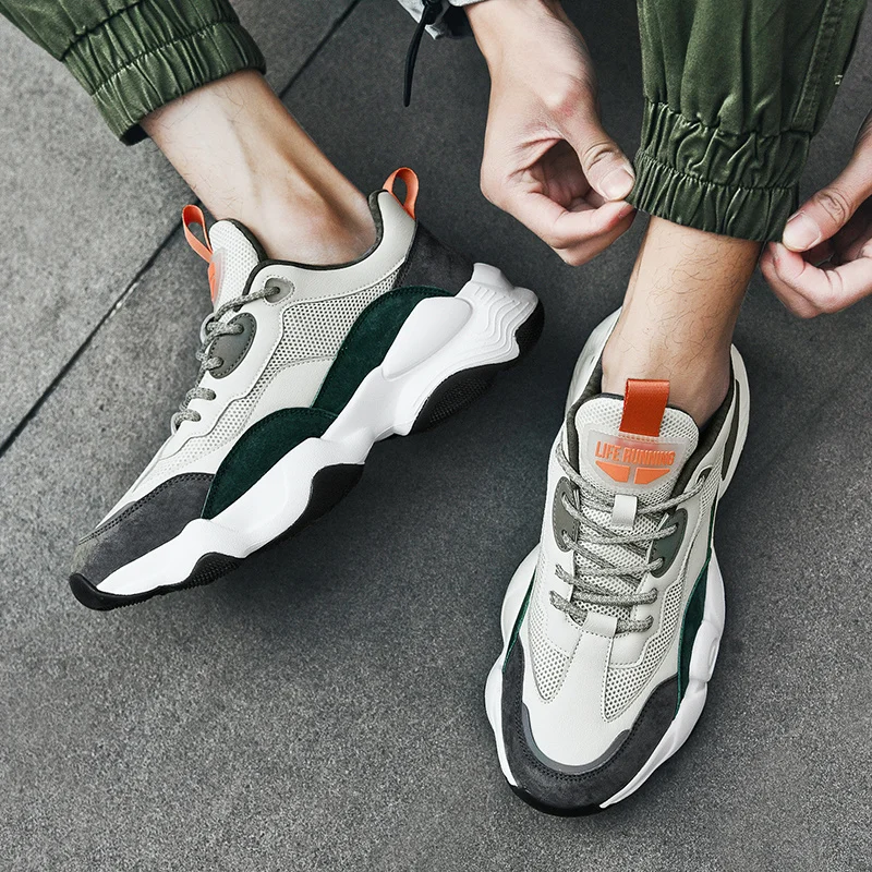

Korean Version Men's Running Shoes Summer Panda Brother INS Wind Breathable Mesh Men's Shoes Breathable Height Increasing Shoes