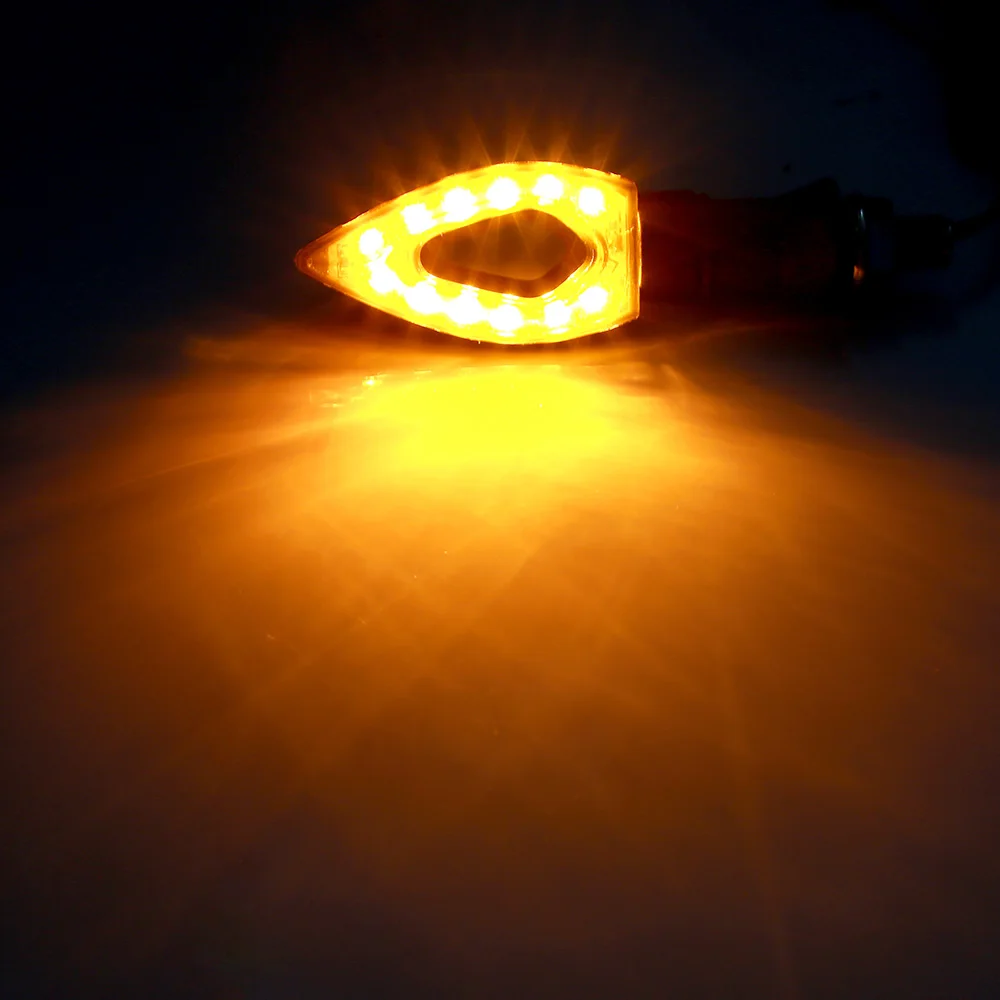 2x12 LED Сигналы поворота для мотоцикла светильник хвост s индикаторы желтый Moto