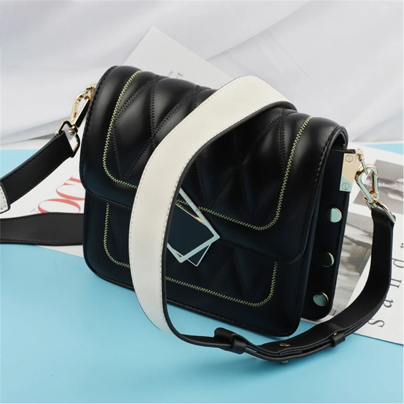 Из искусственной кожи Регулируемая Повседневная сумка через плечо с вышивкой