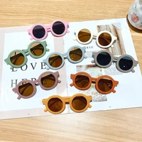 free shipping korean childrens color round frame sunglasses light pc cute small face sunglasses
