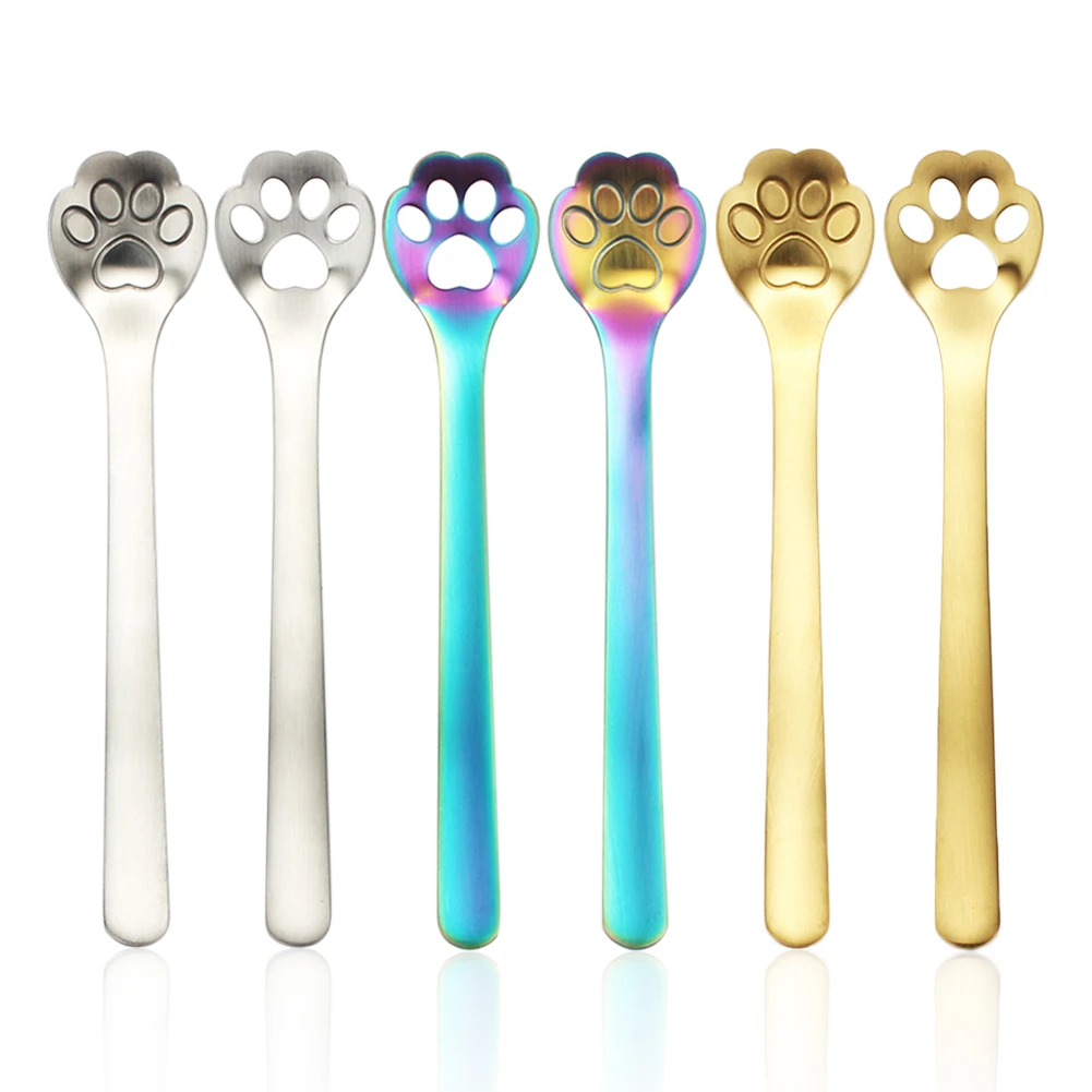 4 шт. кошачий коготь комплект кофейных ложек из нержавеющей стали Десерт