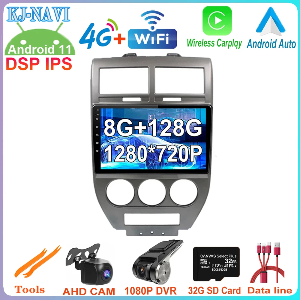 

9" Wireless Carplay Android 11.0 System For Dodge Caliber 2007 - 2010 Car Video GPS Navigation Multimedia Player Radio 4G+Wifi