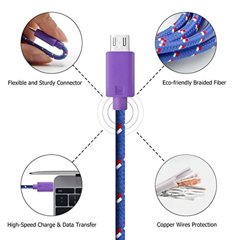 Кабель USB Type C в оплетке для быстрой зарядки шнур 1 м 2 3 зарядное устройство huawei p9 p10