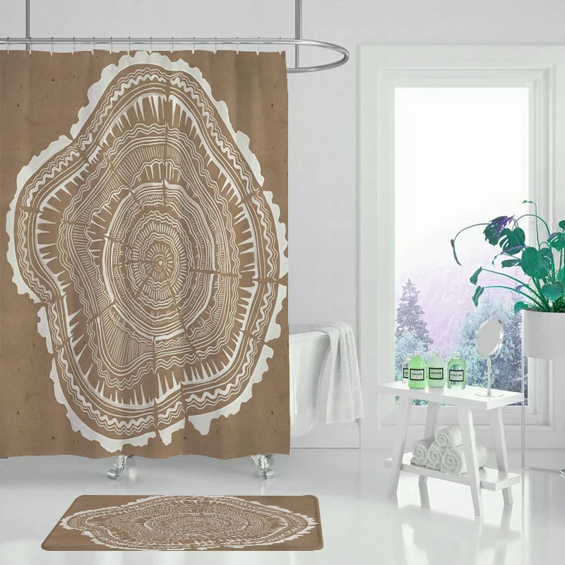 Черная занавеска для душа с растением набор душевых занавесок ванной комнаты