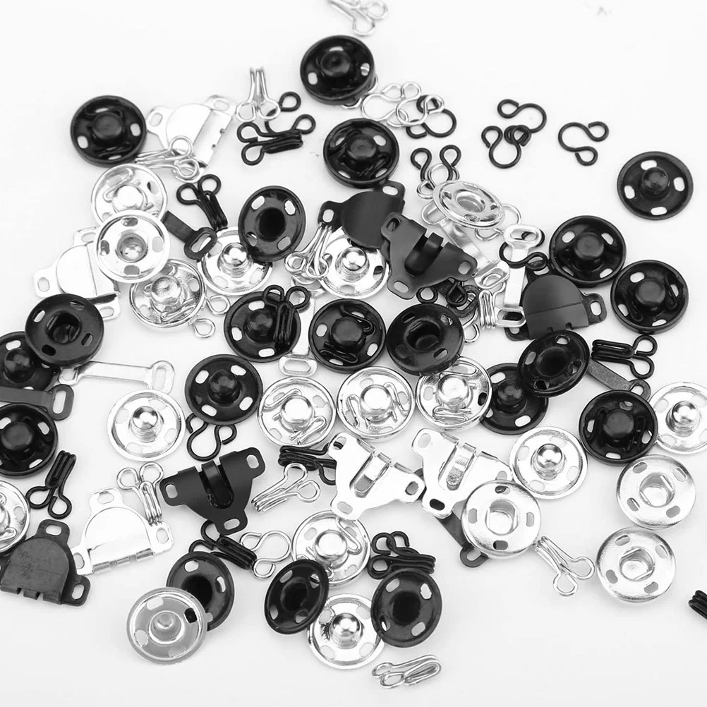 100pcs 3 Styles Skirt Eye Hooks Button Sewing Snaps Fastener Kits for DIY Sewing