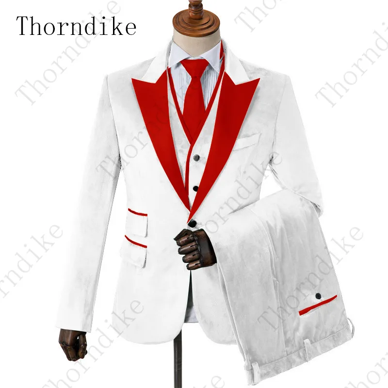 Брендовые мужские классические Бархатные костюмы Thorndike из 3 предметов стильные